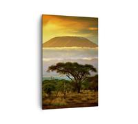 Impression sur Toile 80x120cm Tableaux Image Safari la faune montagne kenya