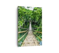 Impression sur Toile 80x120cm Tableaux Image trottoir arbre bois passerelle