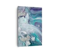Impression sur Toile 80x120cm Tableaux L'Abstraction En Trois Dimensions Bleu