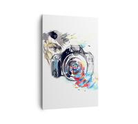 Impression sur Toile 80x120cm Tableaux Le photographe appareil mise au point