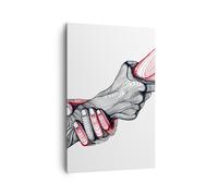 Impression sur Toile 80x120cm Tableaux Les mains les partenariats aide soutien