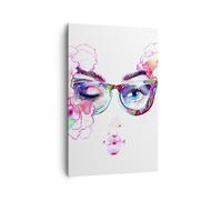 Impression sur Toile 80x120cm Tableaux Lunettes de vue globe oculaire femelle