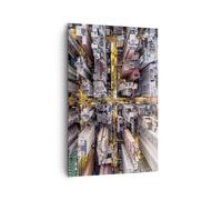 Impression sur Toile 80x120cm Tableaux Metropolis Photographie Aérienne Rue