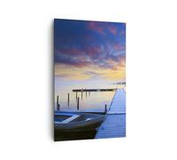 Impression sur Toile 80x120cm Tableaux Pays-Bas nature mer coucher de soleil