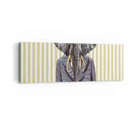 Impression sur Toile 90x30cm Tableaux Elephant Costume Abstraction illustration