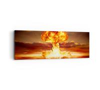 Impression sur Toile 90x30cm Tableaux Guerre bombe nu ire champignon