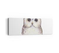 Impression sur Toile 90x30cm Tableaux Image Chouette Chouette Hulotte Graphiques