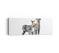 Impression sur Toile 90x30cm Tableaux Image Deer famille sauvagerie illustration