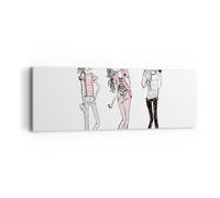Impression sur Toile 90x30cm Tableaux Image Filles mode tendances rencontre