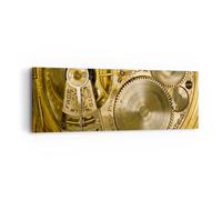 Impression sur Toile 90x30cm Tableaux Image Horloge montre mécanisme laiton