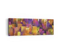 Impression sur Toile 90x30cm Tableaux Image L'Abstraction Ville Gratte Ciel