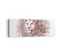 Impression sur Toile 90x30cm Tableaux Image Lion le roi la faune la fourrure
