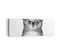 Impression sur Toile 90x30cm Tableaux Image mode conception hibou aquarelle