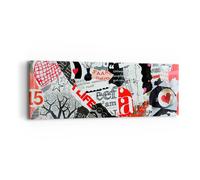 Impression sur Toile 90x30cm Tableaux Image Mots modèles coeurs le magazine