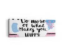 Impression sur Toile 90x30cm Tableaux Image Mots Motivation Heureux message