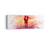 Impression sur Toile 90x30cm Tableaux Image Photo Amour Couple lune de miel