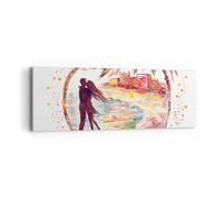 Impression sur Toile 90x30cm Tableaux Image Photo Amour Palmes Vue été