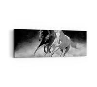 Impression sur Toile 90x30cm Tableaux Image Photo Andalouse Chevaux Galop