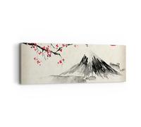 Impression sur Toile 90x30cm Tableaux Image Photo Aquarelle Asie Paysage