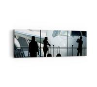 Impression sur Toile 90x30cm Tableaux Image Photo Avion Aéroport Passagers