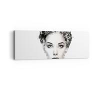 Impression sur Toile 90x30cm Tableaux Image Photo Belle femme visage Decoration
