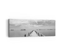 Impression sur Toile 90x30cm Tableaux Image Photo Bois Pont Mer Art Decoration