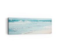 Impression sur Toile 90x30cm Tableaux Image Photo Bord Vague Eau Art Decoration