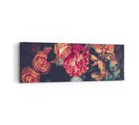 Impression sur Toile 90x30cm Tableaux Image Photo Bouquet Fleurs Roses