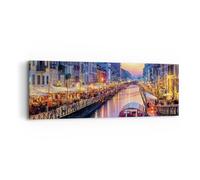 Impression sur Toile 90x30cm Tableaux Image Photo Canal Grande Soir Decoration