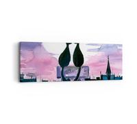 Impression sur Toile 90x30cm Tableaux Image Photo Chats toit amour animal