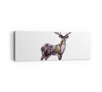 Impression sur Toile 90x30cm Tableaux Image Photo Cher Animal Sauvage Forêt