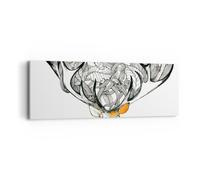 Impression sur Toile 90x30cm Tableaux Image Photo Cher sauvage floral forêt