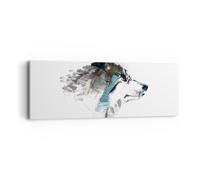 Impression sur Toile 90x30cm Tableaux Image Photo Chien illustration imaginaire
