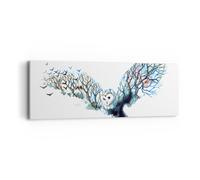 Impression sur Toile 90x30cm Tableaux Image Photo Chouette sauvage forêt vol