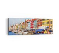 Impression sur Toile 90x30cm Tableaux Image Photo Copenhague Nahavn Navires