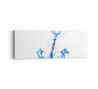 Impression sur Toile 90x30cm Tableaux Image Photo corail méduses ancre corde