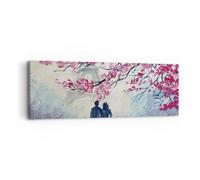 Impression sur Toile 90x30cm Tableaux Image Photo Couple Paris Arbre Decoration