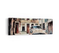 Impression sur Toile 90x30cm Tableaux Image Photo Cubain Voiture Immeubles