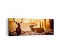 Impression sur Toile 90x30cm Tableaux Image Photo Deer bruyère animaux