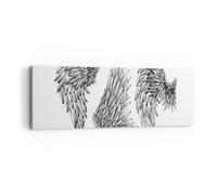 Impression sur Toile 90x30cm Tableaux Image Photo Dessin ange ailes plumes
