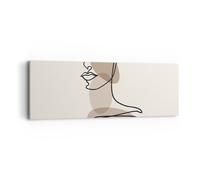 Impression sur Toile 90x30cm Tableaux Image Photo Dessin Single-Line Femme