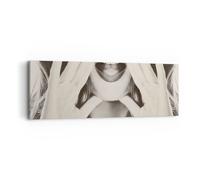 Impression sur Toile 90x30cm Tableaux Image Photo Femme Bouche Mystère