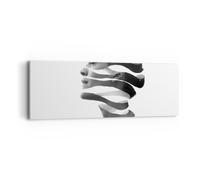 Impression sur Toile 90x30cm Tableaux Image Photo Femme Surréalisme Monochrome