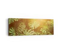 Impression sur Toile 90x30cm Tableaux Image Photo Feuilles Monstera Lumière