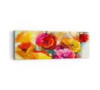 Impression sur Toile 90x30cm Tableaux Image Photo Fleurs Printemps Flore Jardin