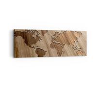 Impression sur Toile 90x30cm Tableaux Image Photo géographie Globe carte