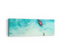 Impression sur Toile 90x30cm Tableaux Image Photo Île bateau bateau océan