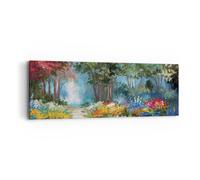 Impression sur Toile 90x30cm Tableaux Image Photo Impressionnisme Nature Forêt