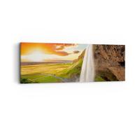 Impression sur Toile 90x30cm Tableaux Image Photo la géologie l'islande Meadow
