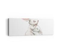 Impression sur Toile 90x30cm Tableaux Image Photo Lapin Lièvre Enfants